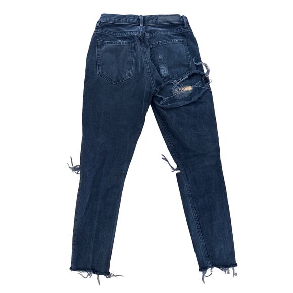 GRLFRND - Ripped and Distressed High Waist Jeans in Faded Black - Picture 4 of 4